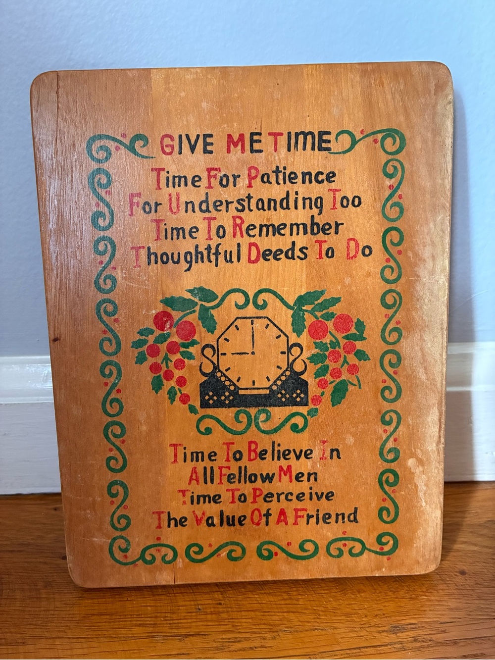 Vintage Decorative Wooden Friendship Wall Plaque 9x7 inches.